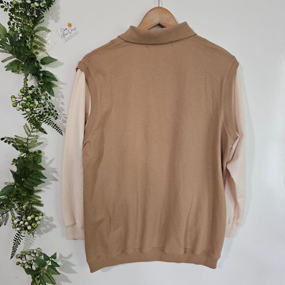Vintage Blast Petites Womens Sweater Vest Top Beige & Cream Sz L《875》J - Picture 2 of 5